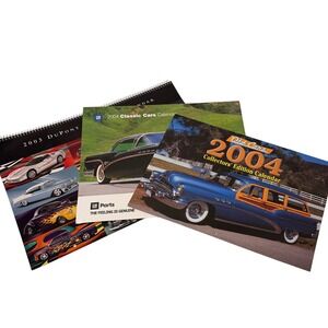 Vintage 2003 2004 Classic Car Calendar Lot GM DuPont Old Cars Hot Rods 3pc